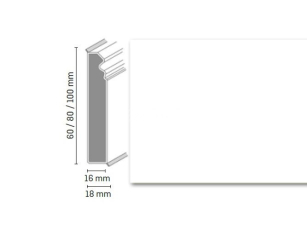 Плинтус Плинтус Dollken Cubu Flex life Hamburg Style 80 RAL 9003 (100 mm) фото 1 | FLOORDEALER